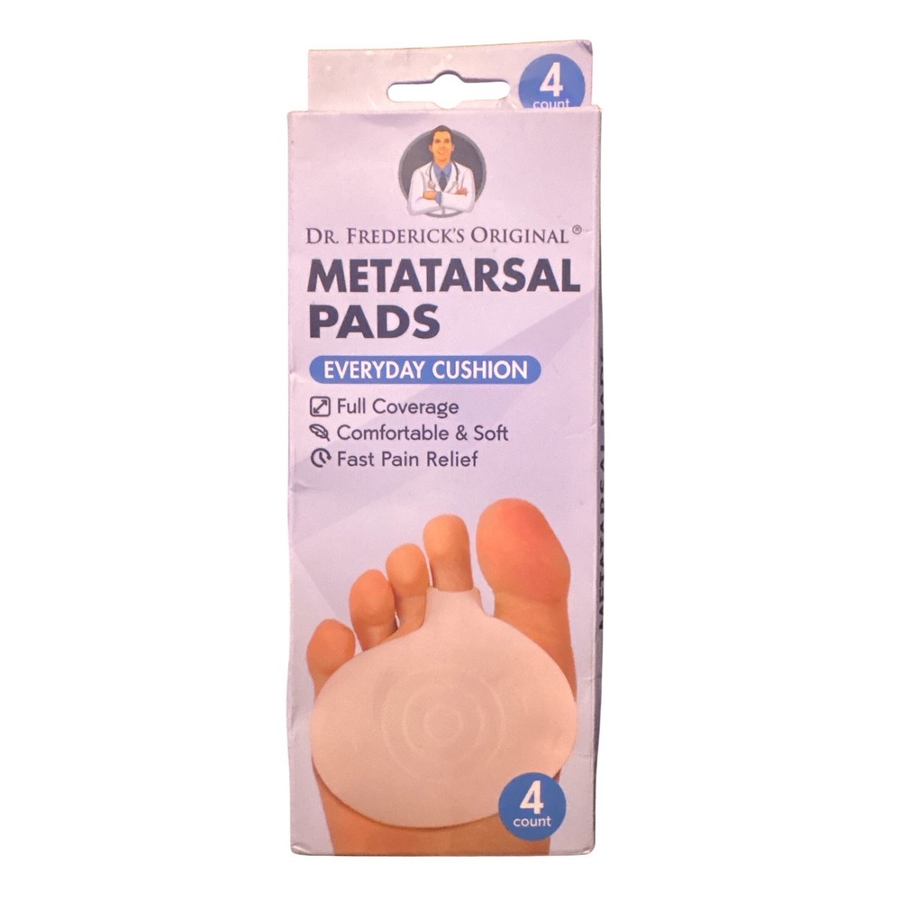 NEW Dr. Frederick's Original Metatarsal Pads Gel Ball of Foot Cushions 4ct OS